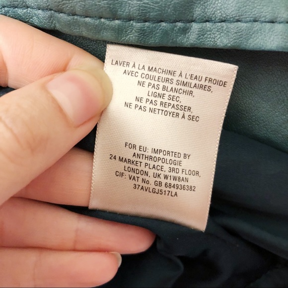 Anthropologie Cartonnier Green Faux Leather Jacket - Picture 7 of 8